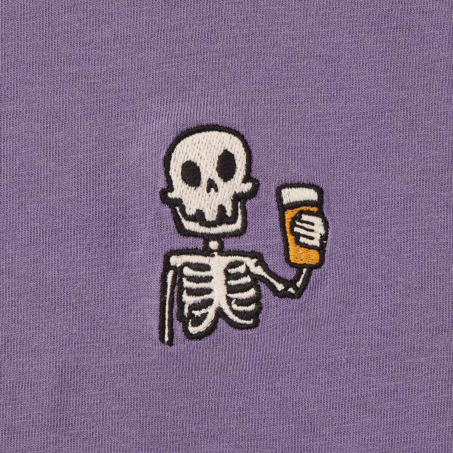Women's Embroidered Skeleton Beer Short Sleeve Crusher Boxy Tee