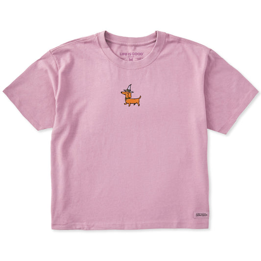 Women's Embroidered Witchy Weenie Short Sleeve Crusher Boxy Tee