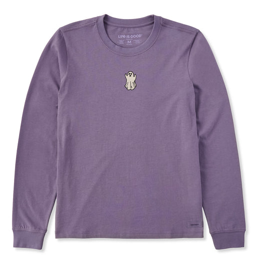Women's Embroidered Lil Ghost Long Sleeve Crusher Tee