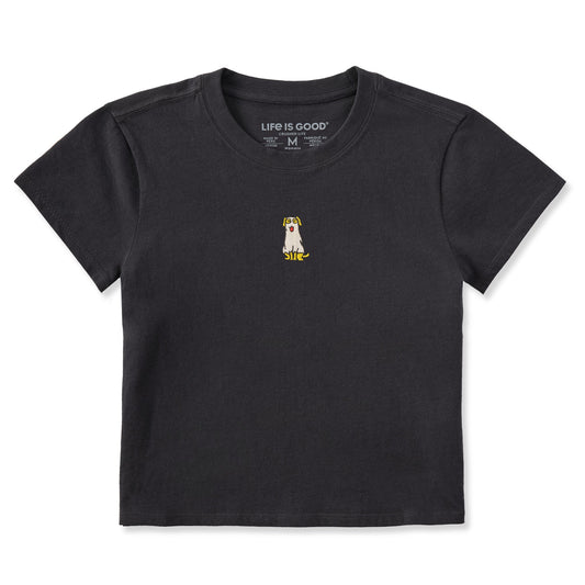 Women's Embroidered Silly Ghost Pup Crusher-LITE Shrunken Tee