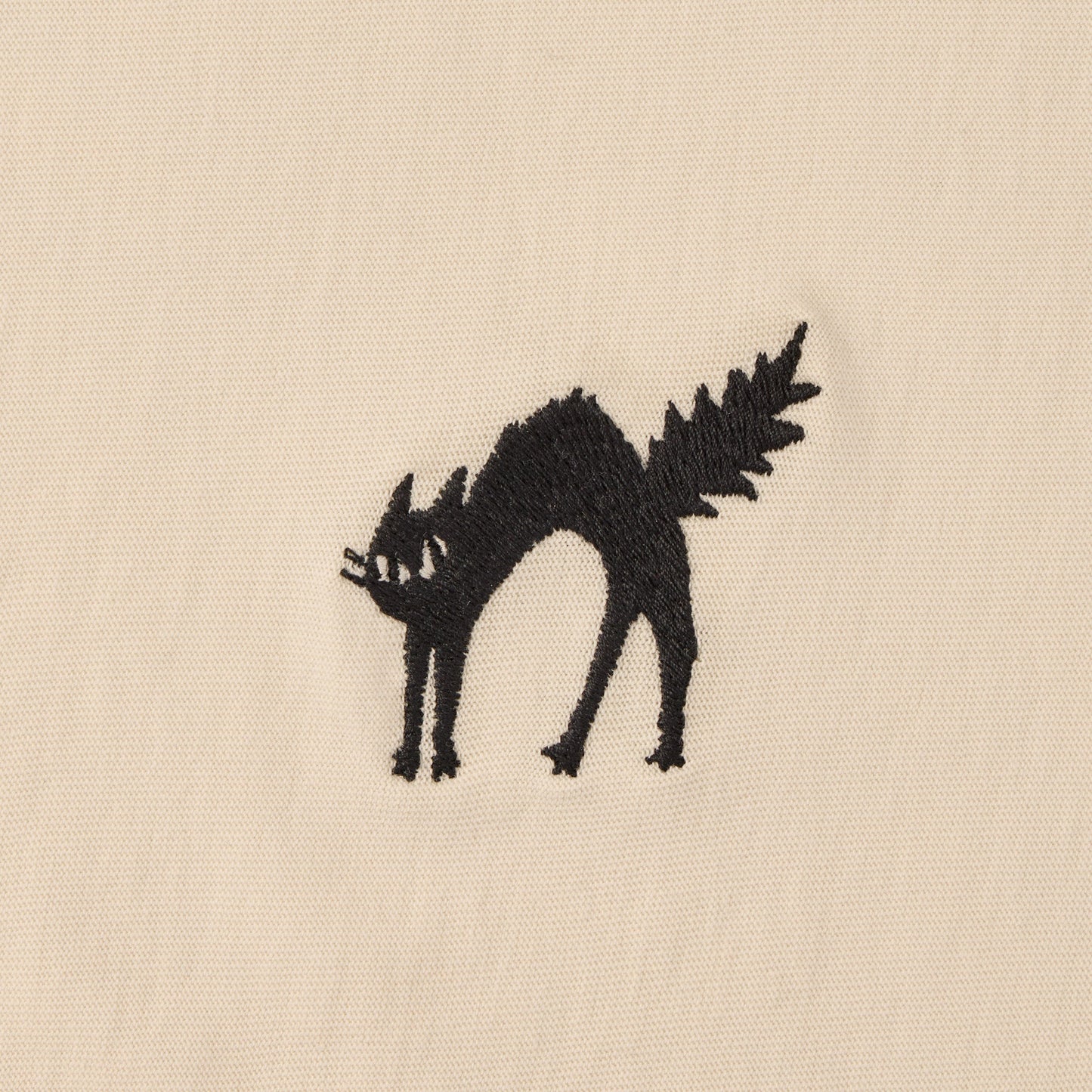 Women's Embroidered Scaredy Black Cat Crusher-LITE Shrunken Tee