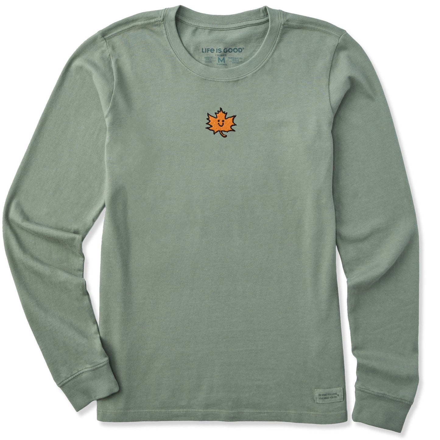 Women's Happy Fall Leaf Long Sleeve Crusher Tee