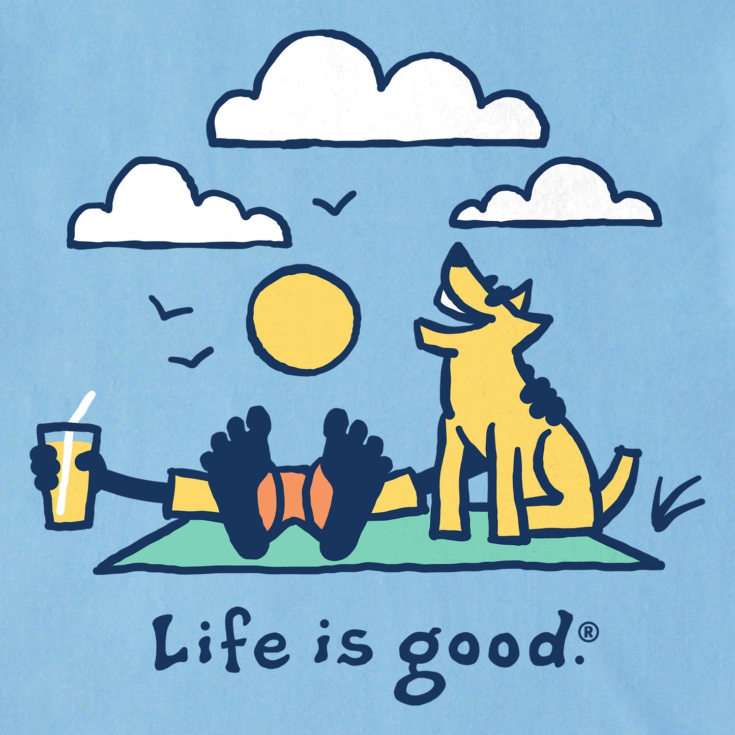 Men's Jake and Rocket Clouds Short Sleeve Crusher Tee