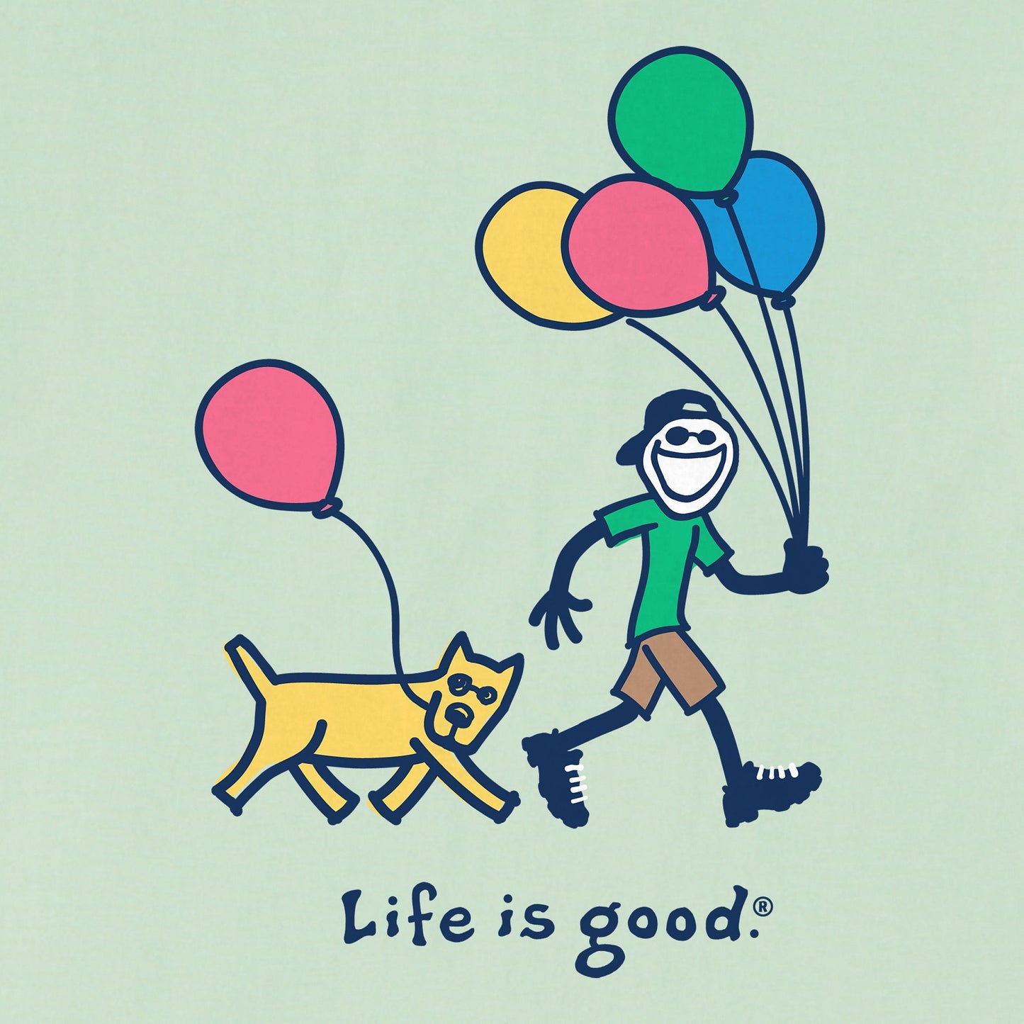 Women's Jake and Rocket Balloons Short Sleeve Crusher Tee