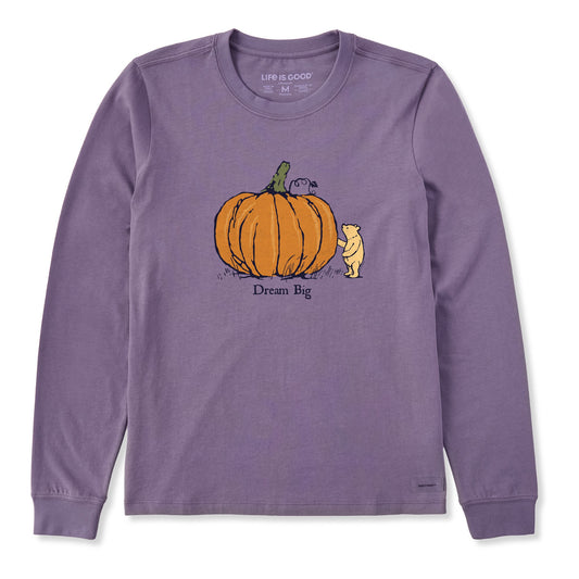 Women's Dream Big Winnie Pumpkin Long Sleeve Crusher Tee