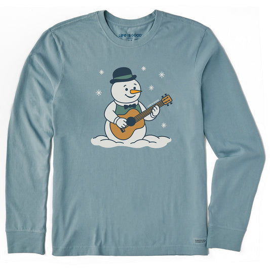 Men's Snowman Guitar Long Sleeve Crusher Tee