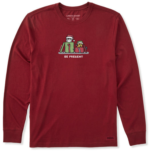 Men's Be Present Jake and Rocket Long Sleeve Crusher Tee