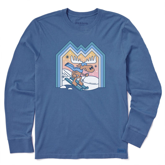 Men's Ski Moose Long Sleeve Crusher Tee