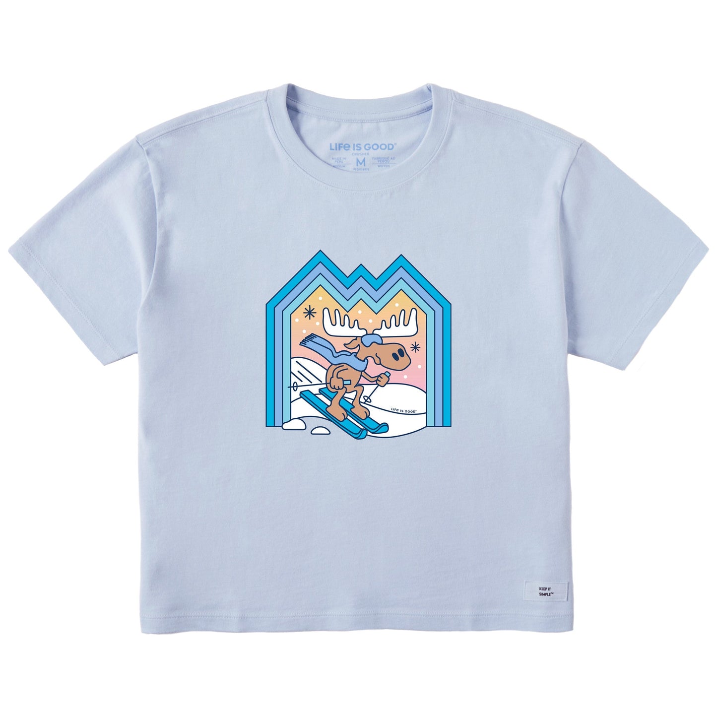 Women's Ski Moose Short Sleeve Crusher Boxy Tee