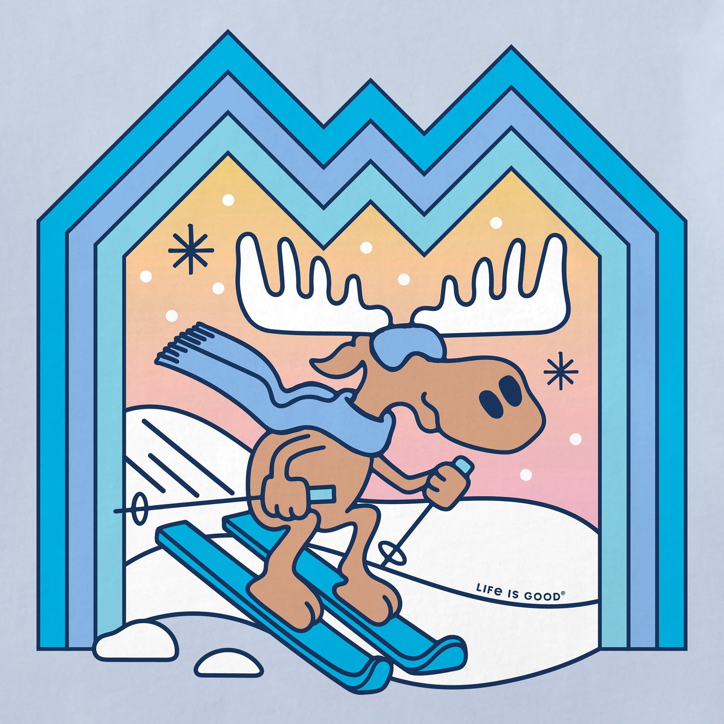 Women's Ski Moose Short Sleeve Crusher Boxy Tee