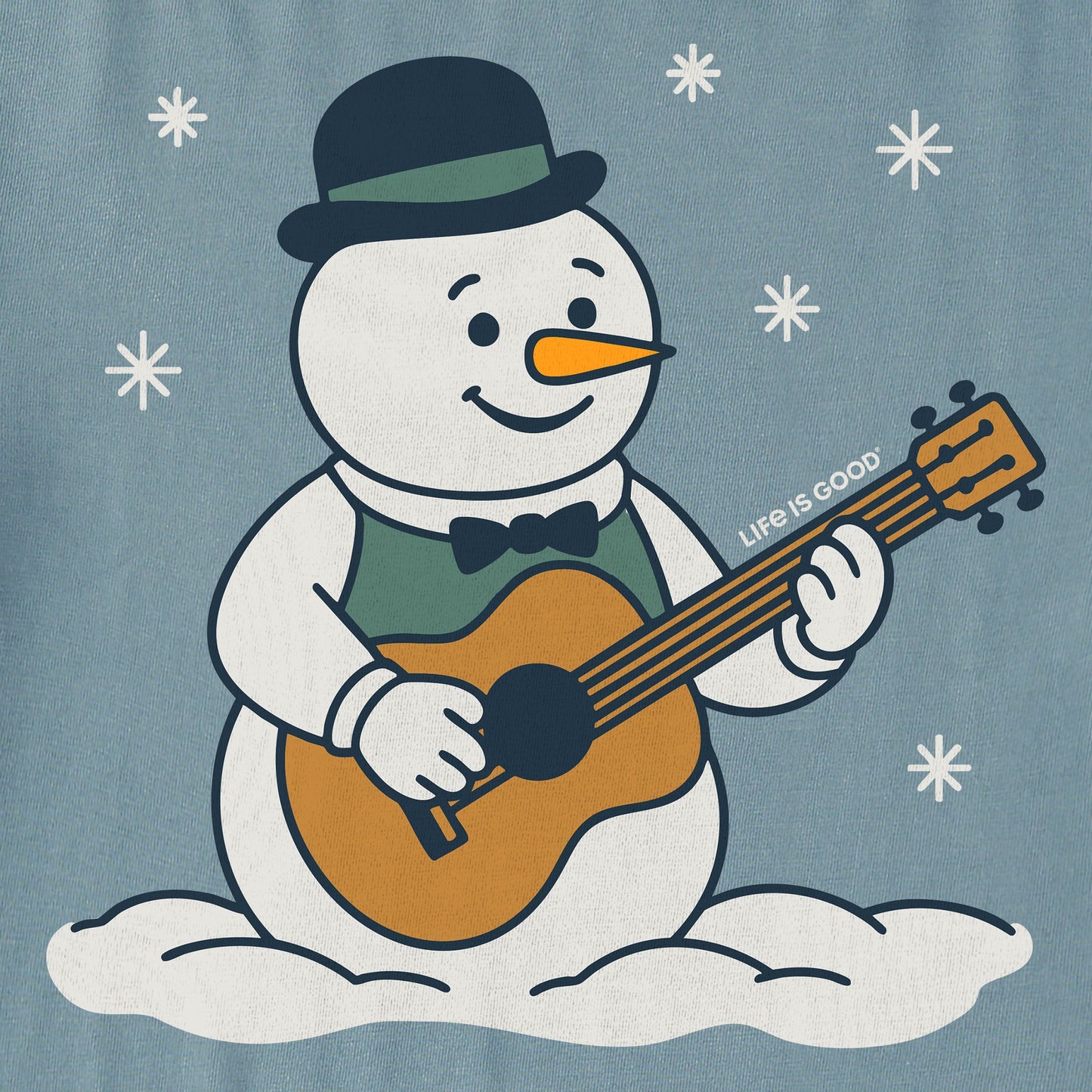 Women's Snowman Guitar Long Sleeve Crusher Tee