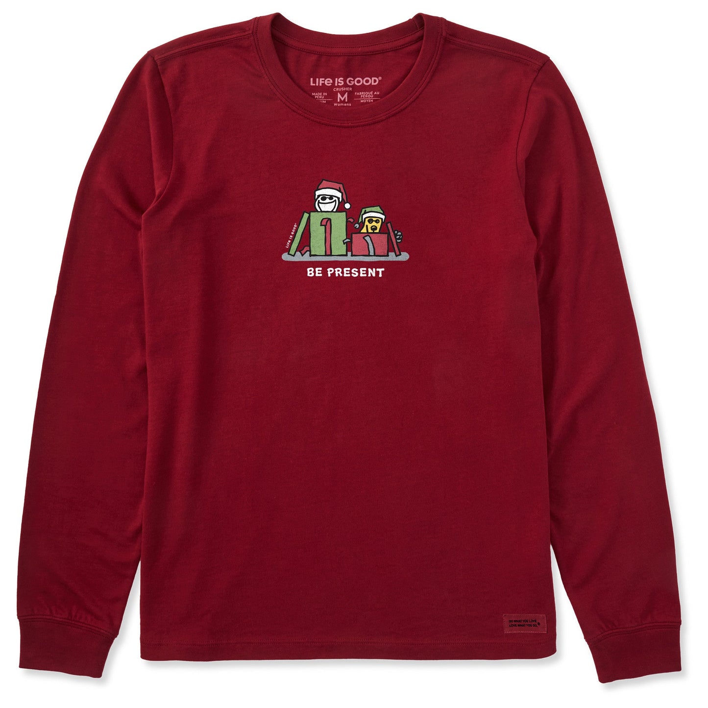 Women's Be Present Jake and Rocket Long Sleeve Crusher Tee