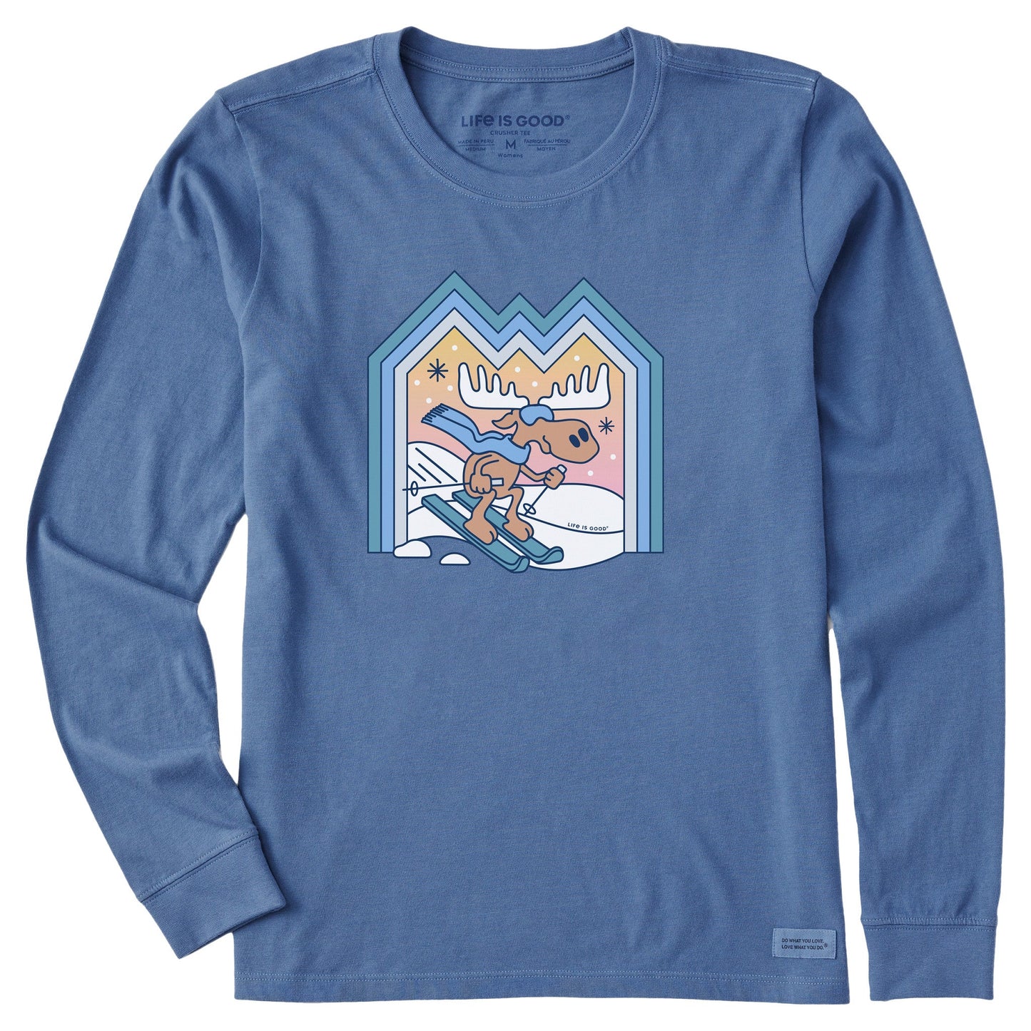 Women's Ski Moose Long Sleeve Crusher Tee