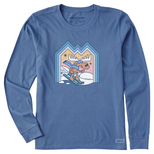 Women's Ski Moose Long Sleeve Crusher Tee