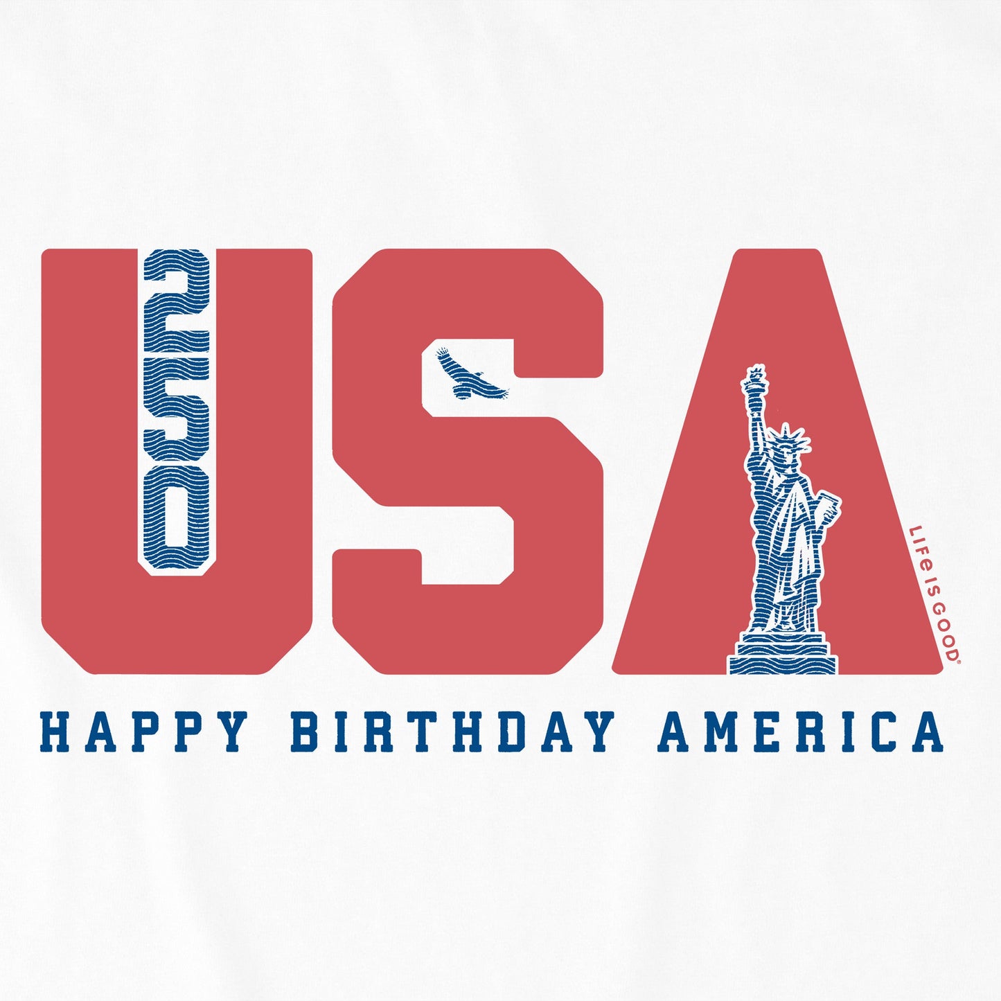 Kids Happy Birthday USA Short Sleeve Crusher Tee