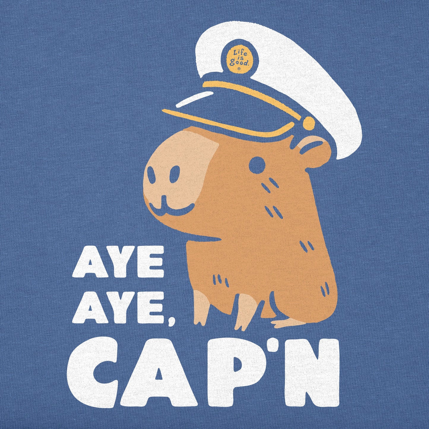Kids Aye Aye Cap'n Capybara Short Sleeve Crusher Tee