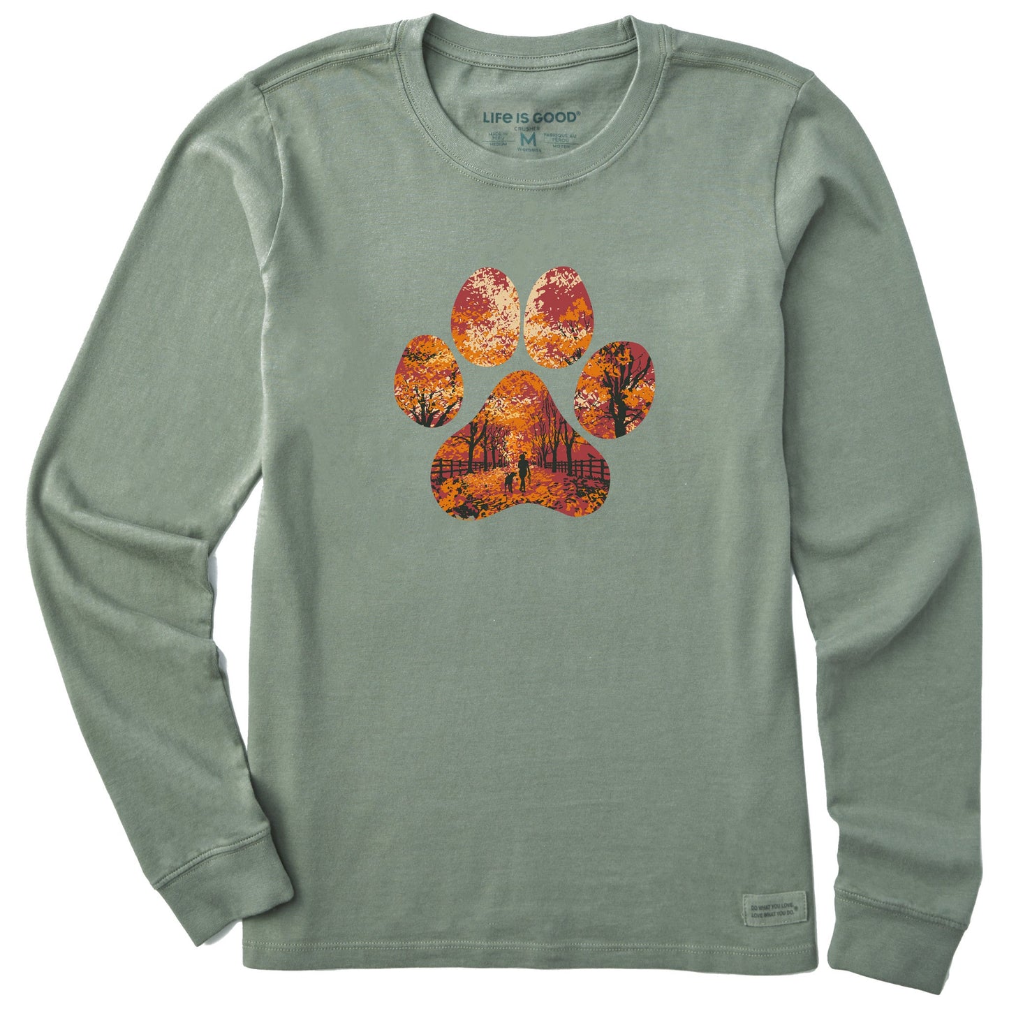 Women's Autumn Dog Walk Long Sleeve Crusher Tee