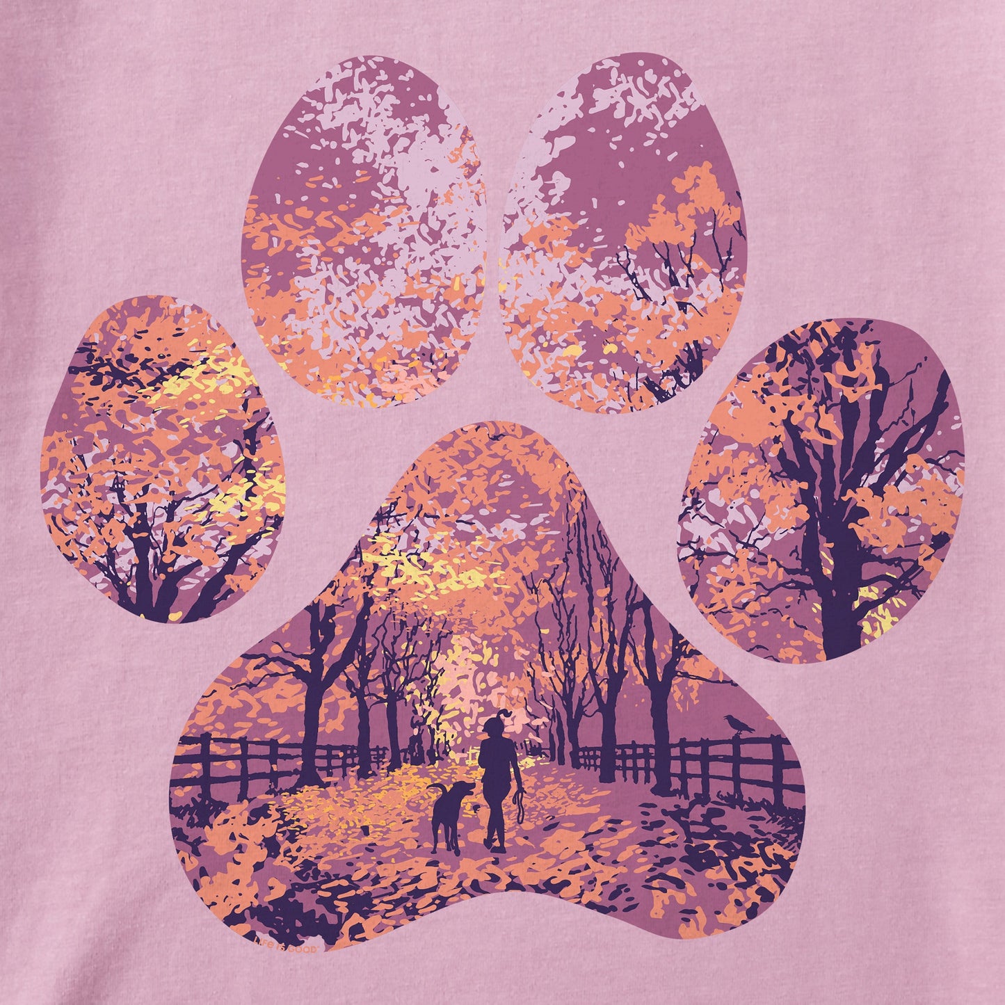 Women's Autumn Dog Walk Short Sleeve Crusher Tee