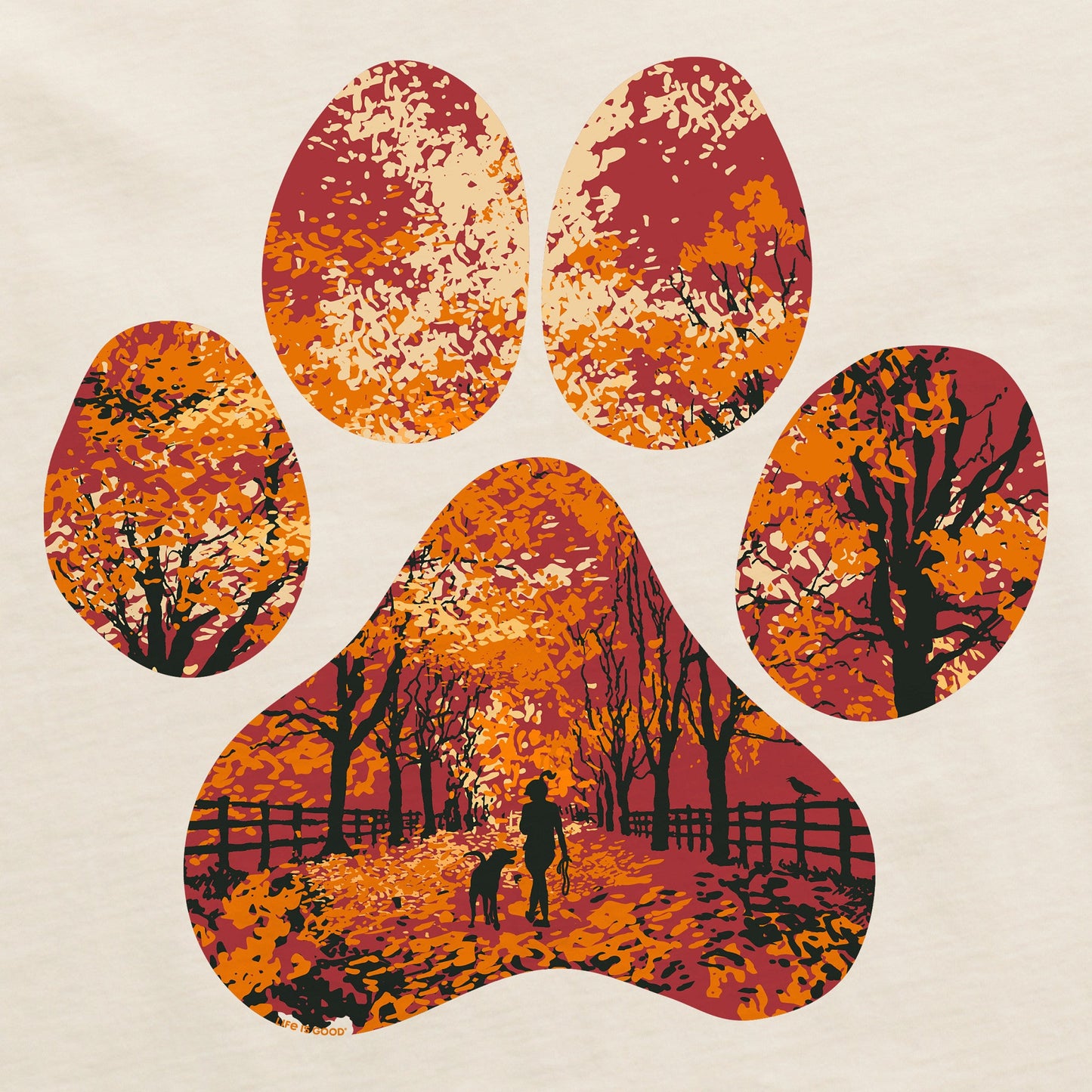 Women's Autumn Dog Walk Short Sleeve Crusher Tee