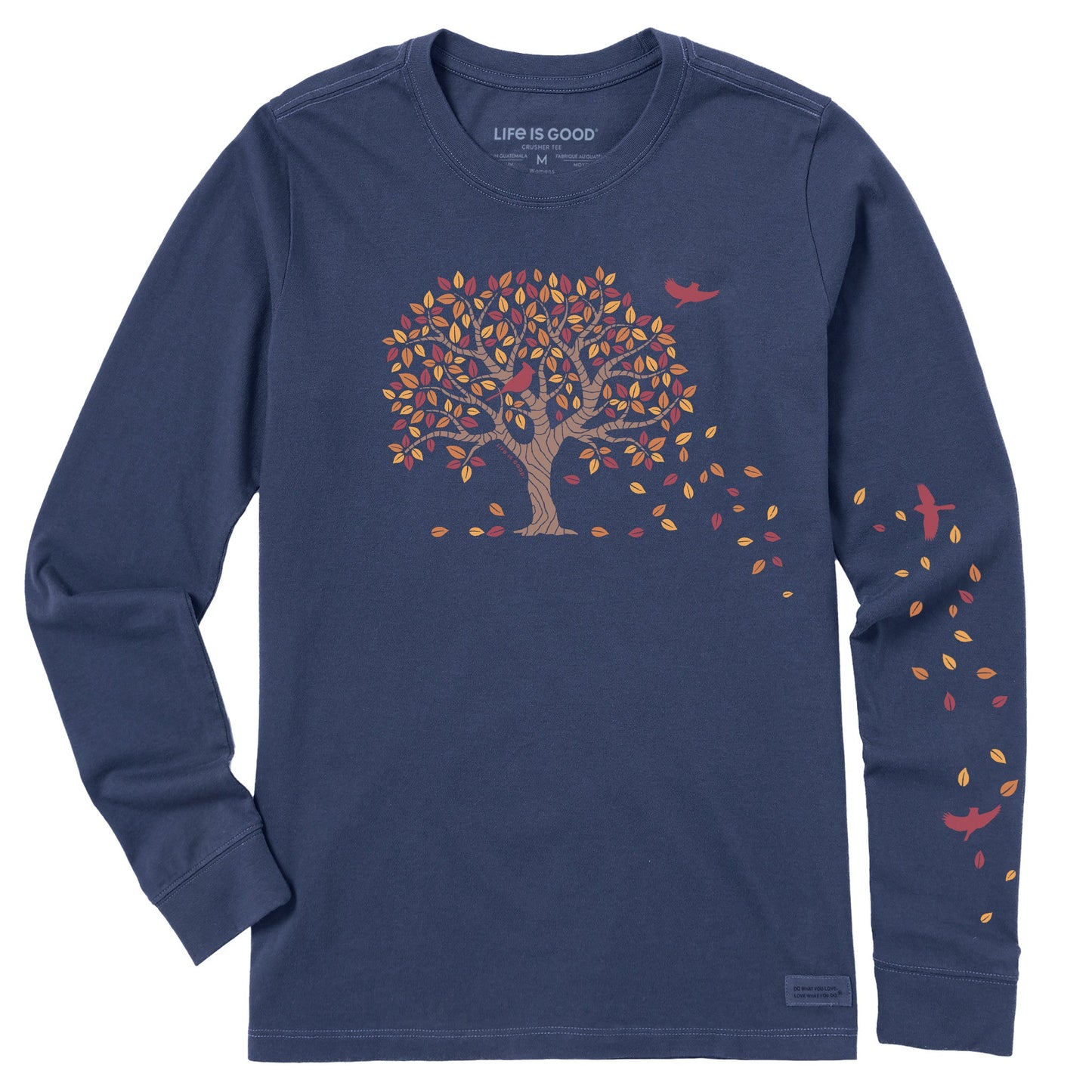 Women's Autumn Tree Leaves Long Sleeve Crusher Tee