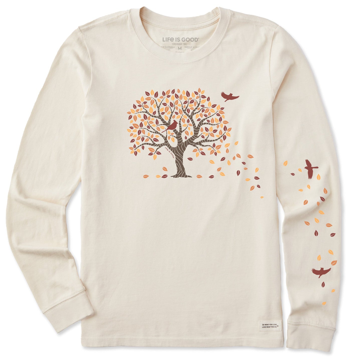 Women's Autumn Tree Leaves Long Sleeve Crusher Tee