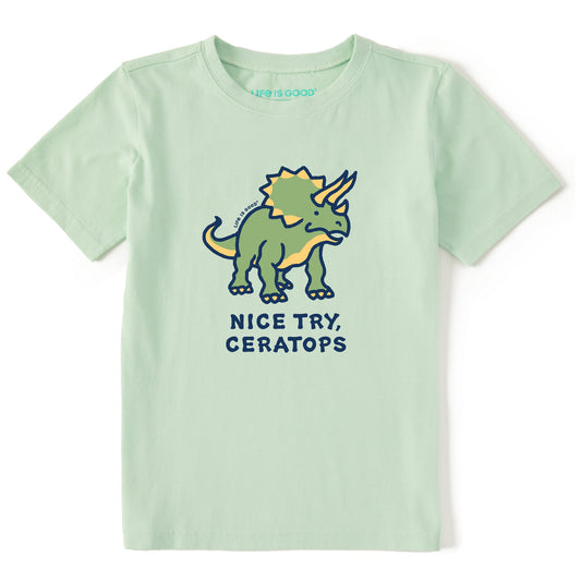 Kids Nice Try, Ceratops Short Sleeve Crusher Tee