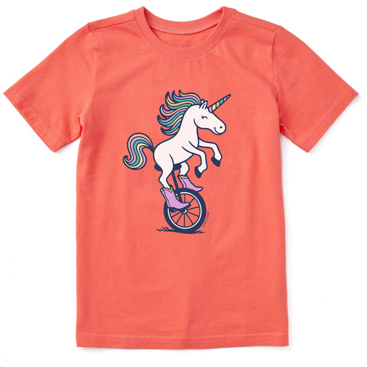 Kids Unicycle Unicorn Short Sleeve Crusher Tee