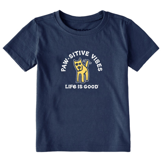 Toddler Paw-sitive Vibes Short Sleeve Crusher Tee