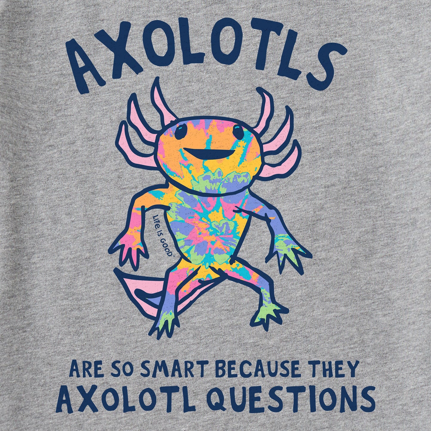 Kids Tie Dye Axolotl Questions Long Sleeve Crusher Tee