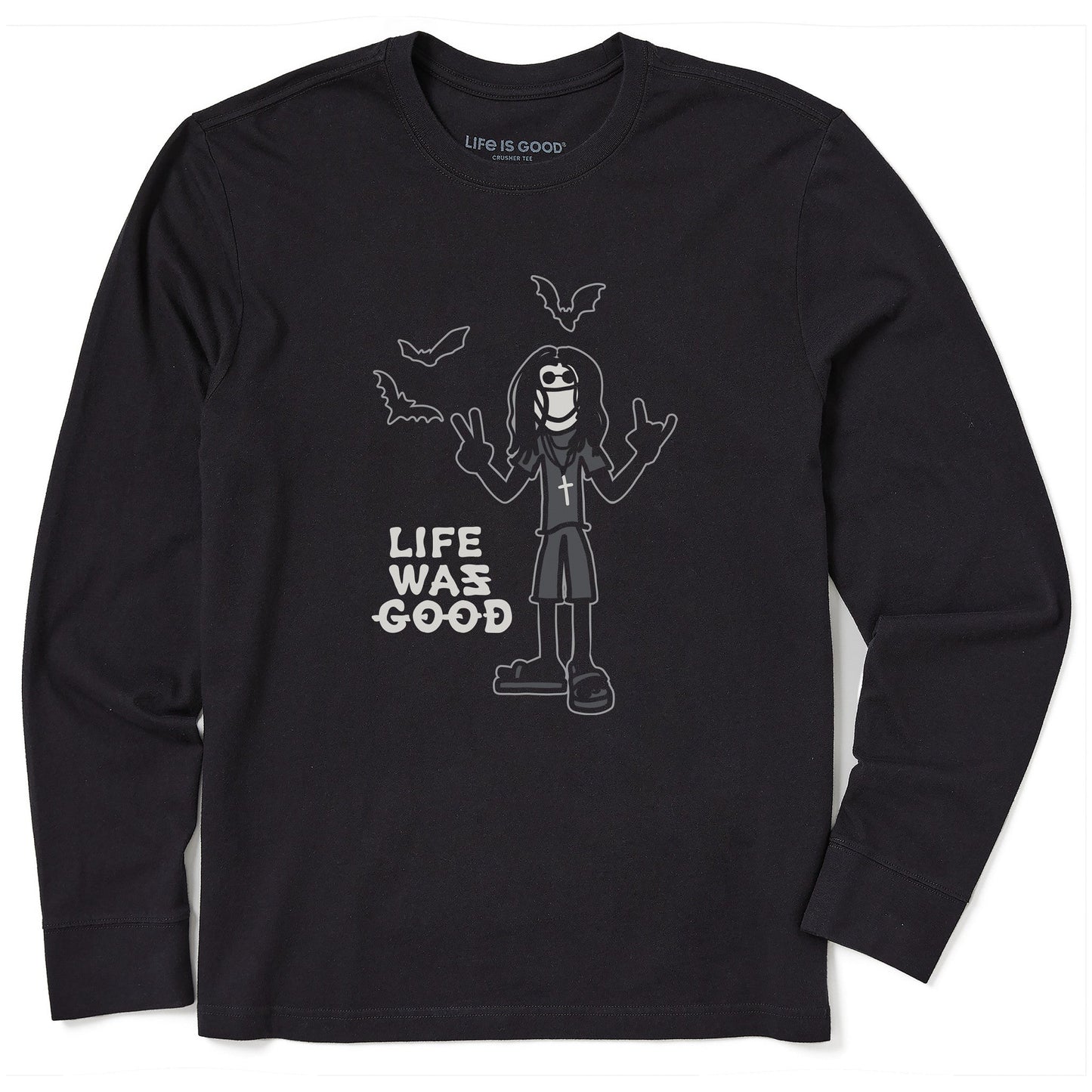 Men's Heavy Metal Life Was Good Long Sleeve Crusher Tee