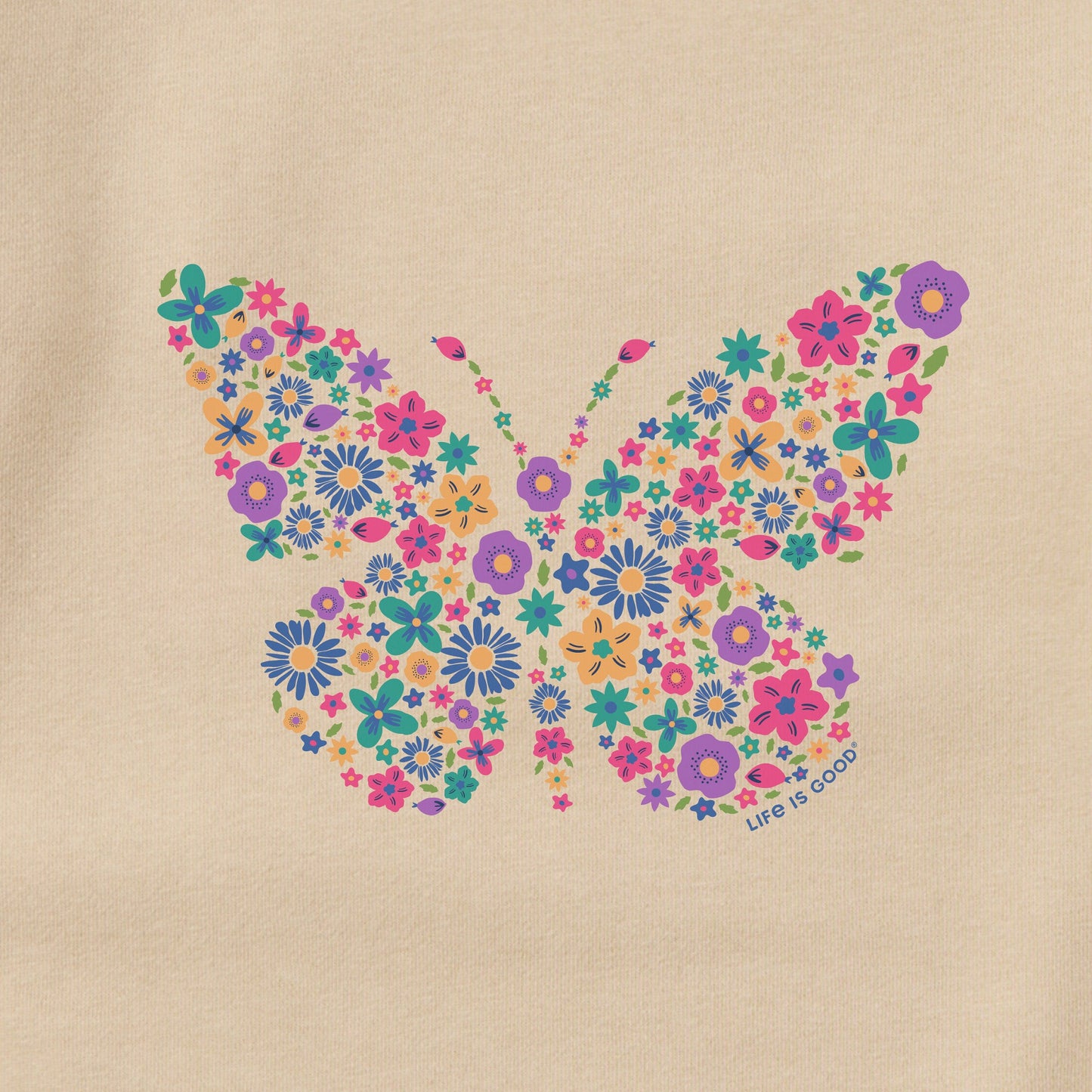 Adult Unisex Floral Butterfly Every Wear Crew Sweatshirt