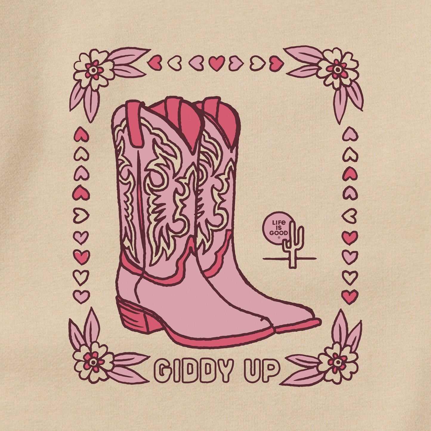 Adult Unisex Giddy Up Flora Boots Every Wear Crew Sweatshirt