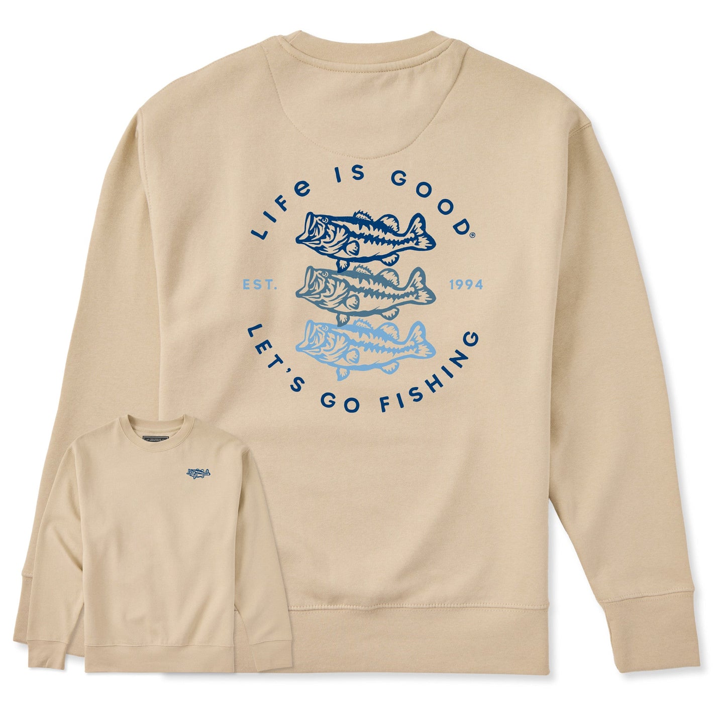 Adult Unisex Let's Go Fishing Trio Every Wear Crew Sweatshirt