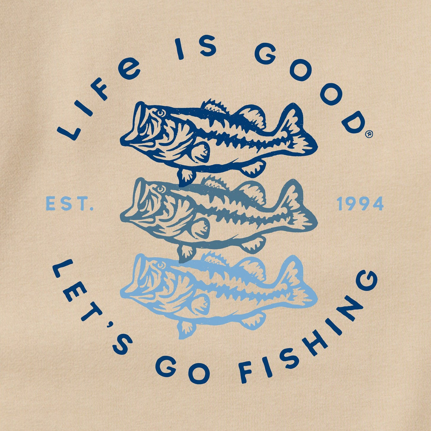 Adult Unisex Let's Go Fishing Trio Every Wear Crew Sweatshirt