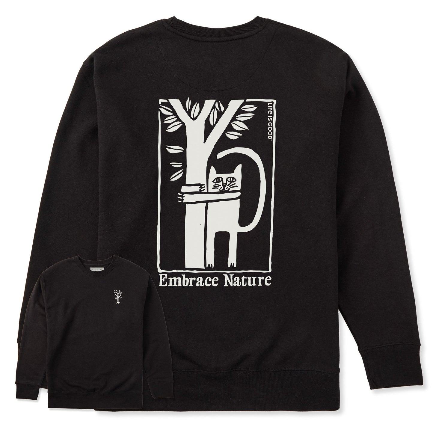 Adult Unisex Embrace Nature Cat Every Wear Crew Sweatshirt