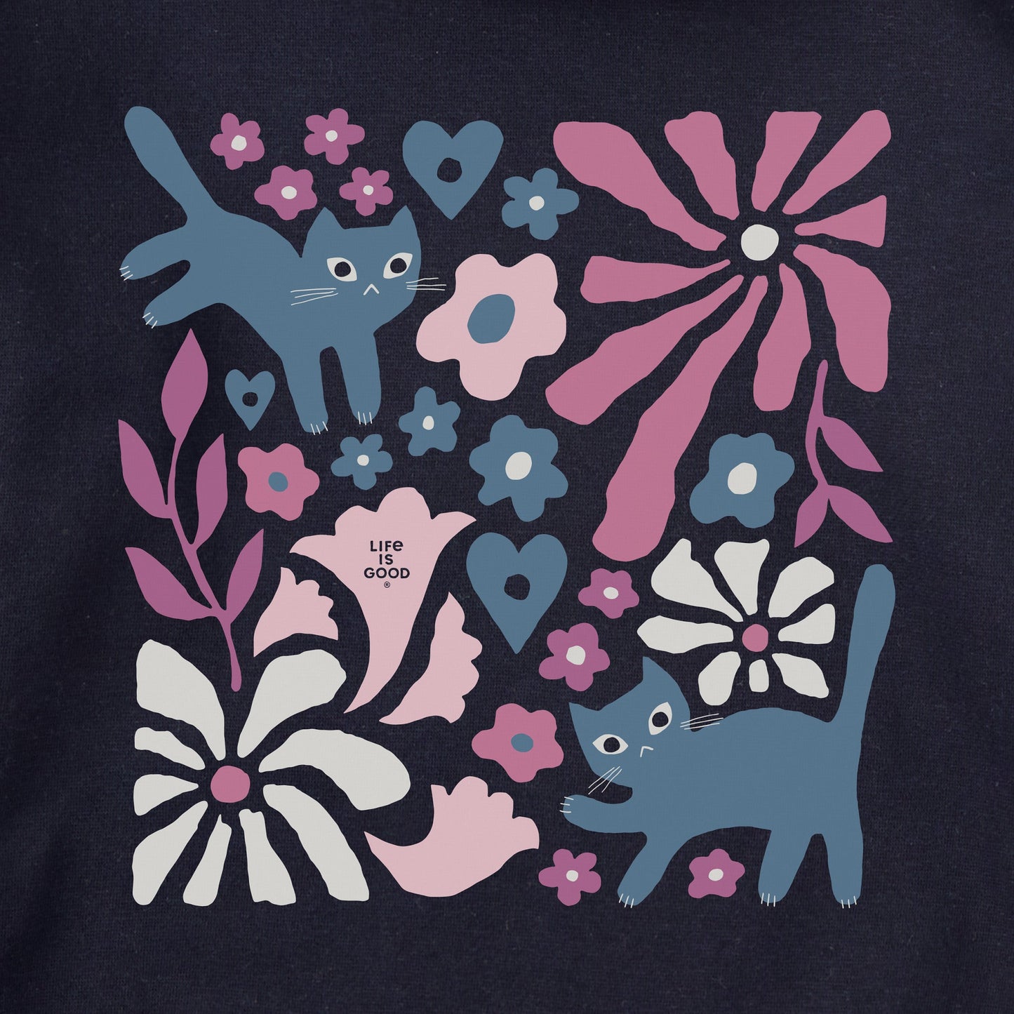 Kids Cats in Flower Field Every Wear Hoodie Sweatshirt