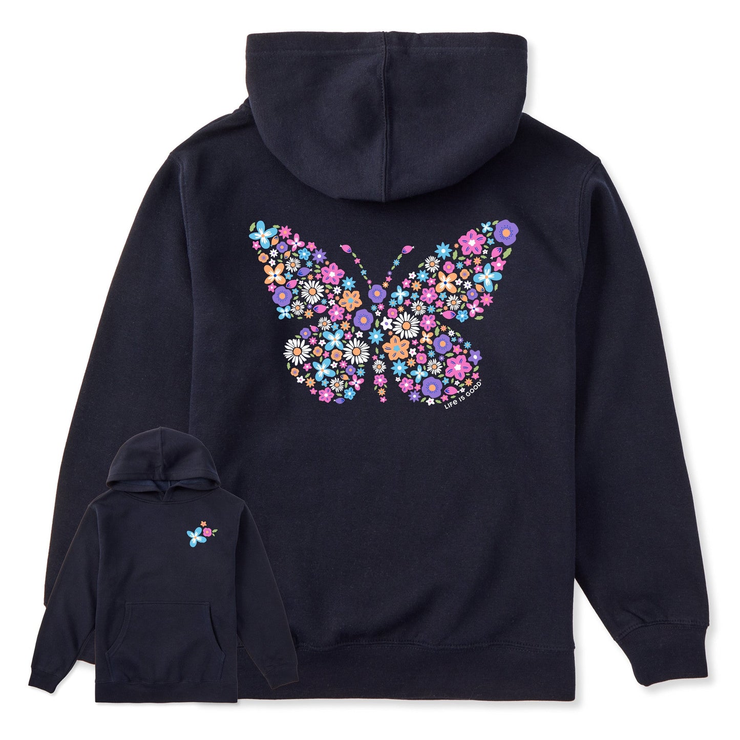 Kids Floral Butterfly Every Wear Hoodie Sweatshirt