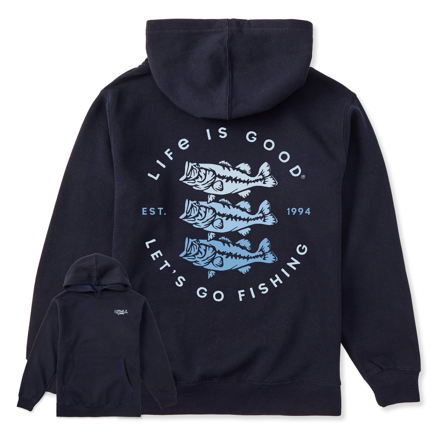 Kids Let's Go Fishing Trio Every Wear Hoodie Sweatshirt
