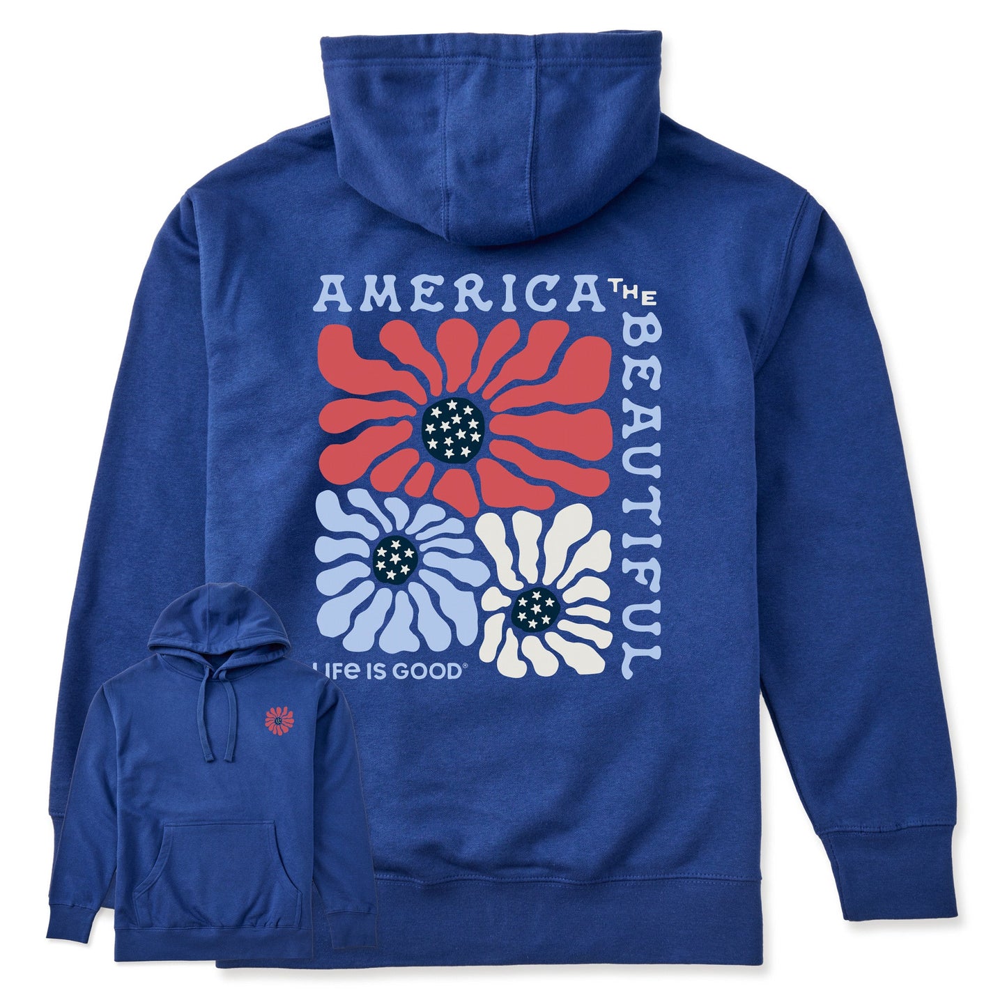 Adult Unisex America the Beautiful Flowers Every Wear Hoodie Sweatshirt