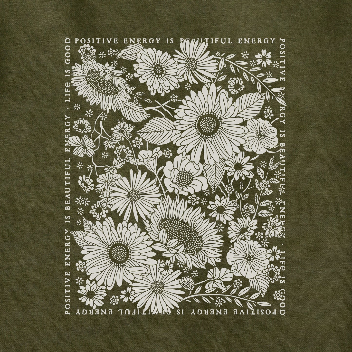 Adult Unisex Beautiful Energy Wildflowers Every Wear Hoodie Sweatshirt