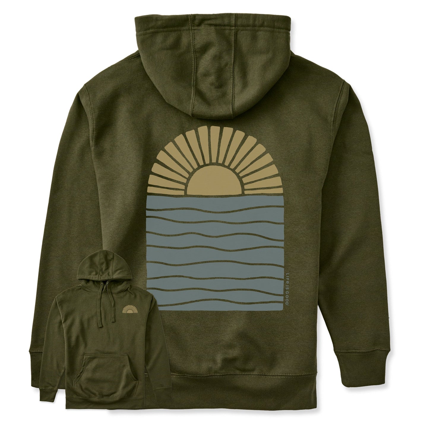 Adult Unisex Sun Over Water Every Wear Hoodie Sweatshirt