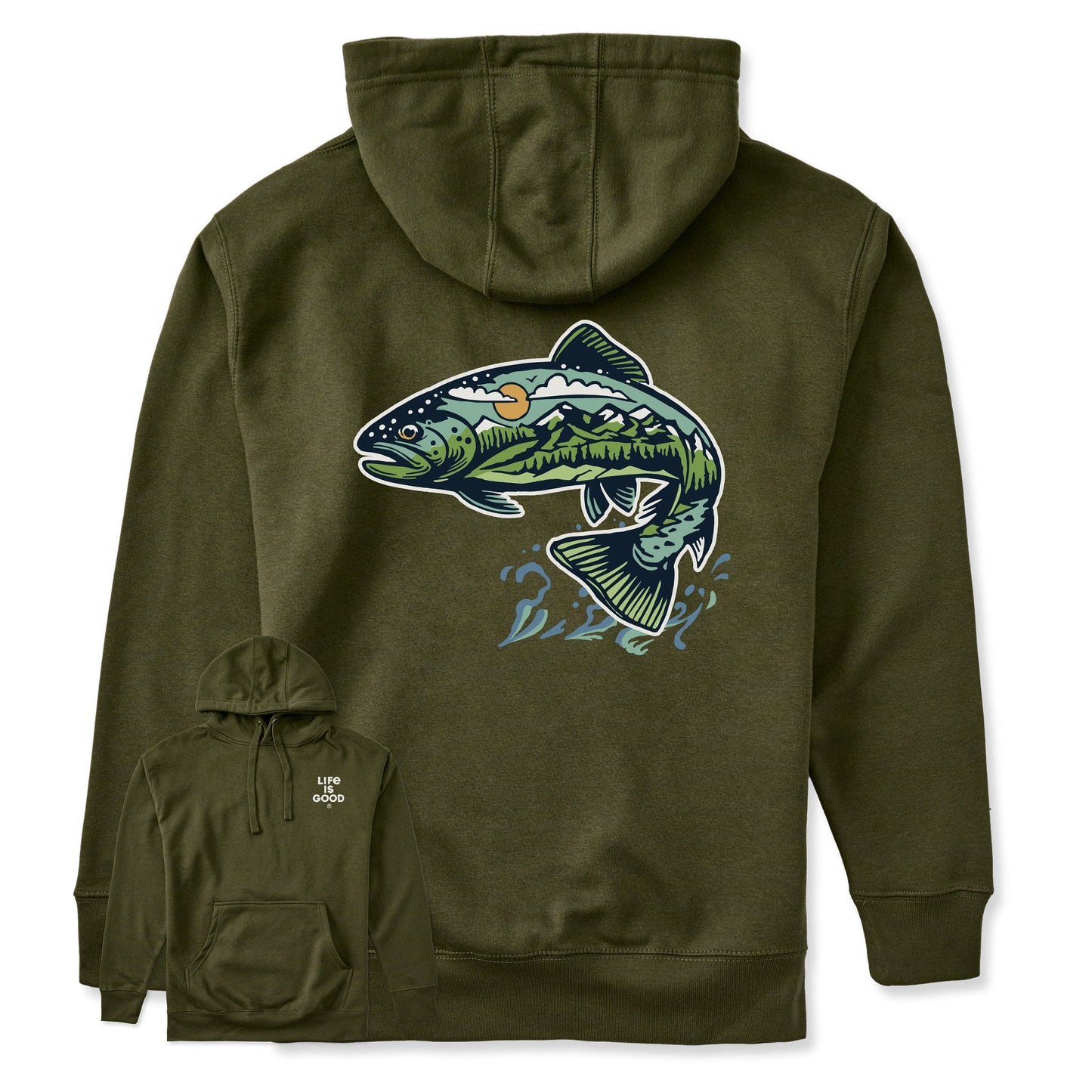 Adult Unisex Fish Landscape Every Wear Hoodie Sweatshirt
