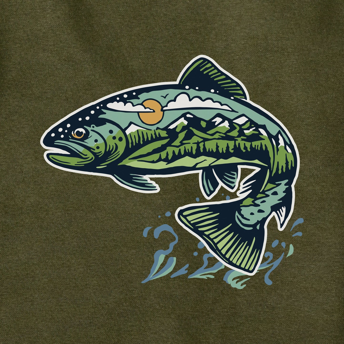 Adult Unisex Fish Landscape Every Wear Hoodie Sweatshirt