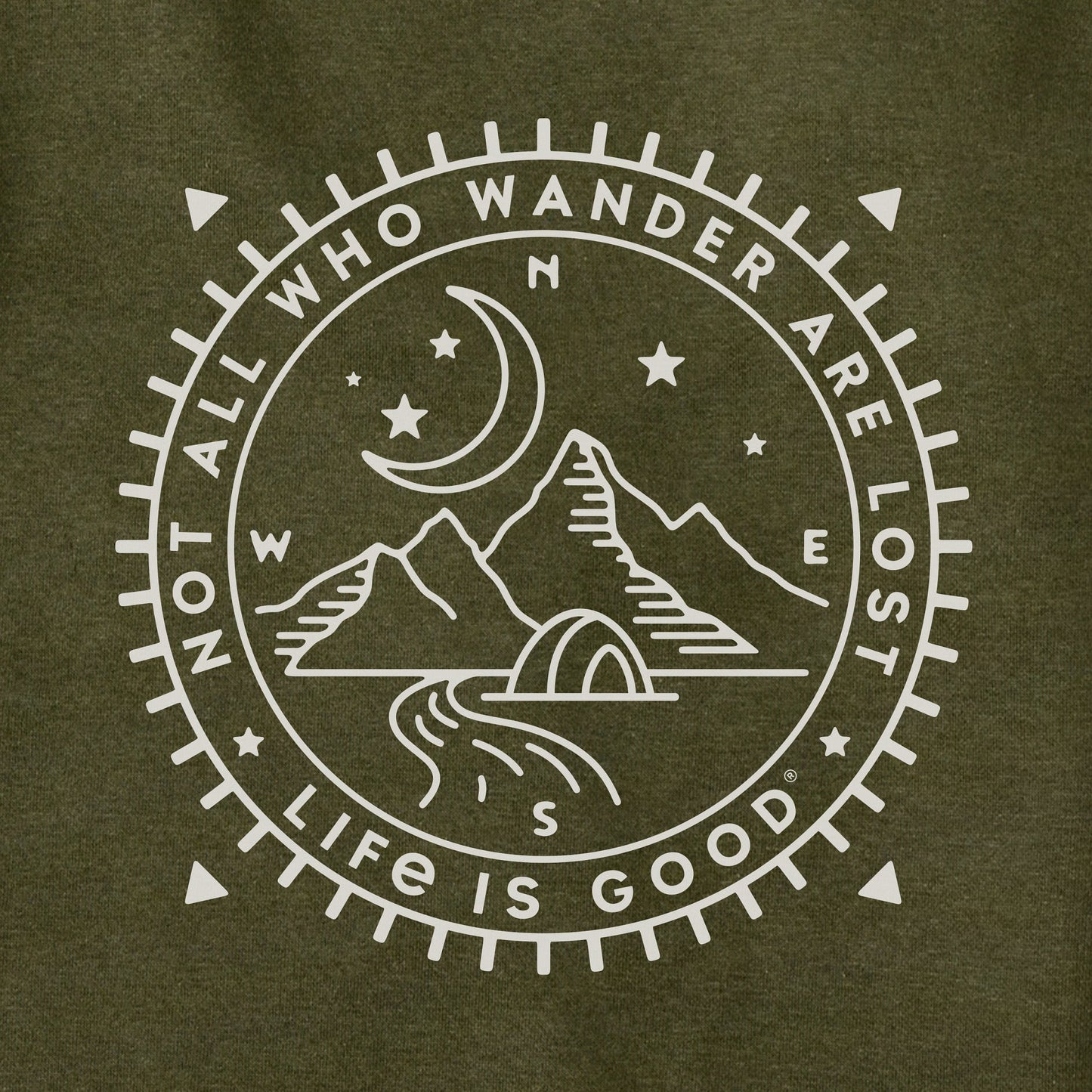 Adult Unisex Wander Compass Camp Every Wear Hoodie Sweatshirt