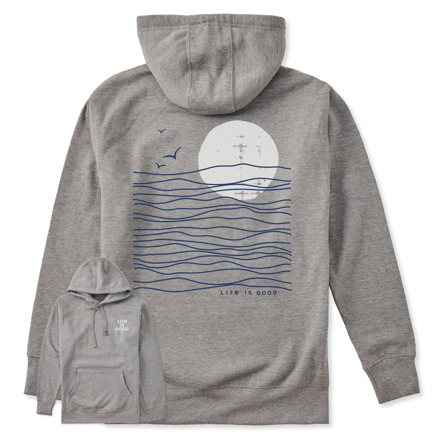 Adult Unisex Life is Good Sunset Waves Every Wear Hoodie Sweatshirt