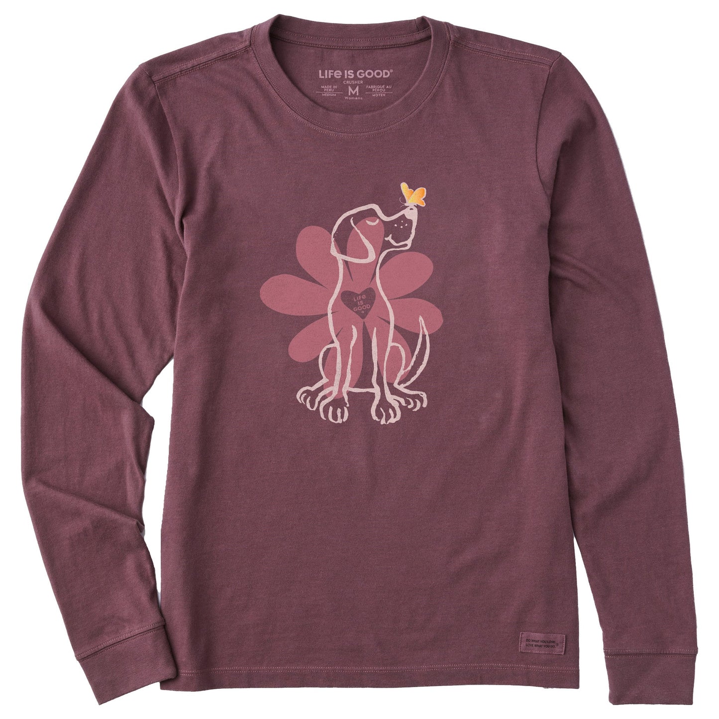 Women's Spring Daisy Dog Long Sleeve Crusher Tee