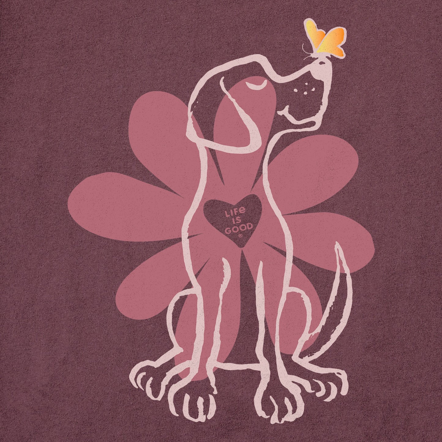 Women's Spring Daisy Dog Long Sleeve Crusher Tee