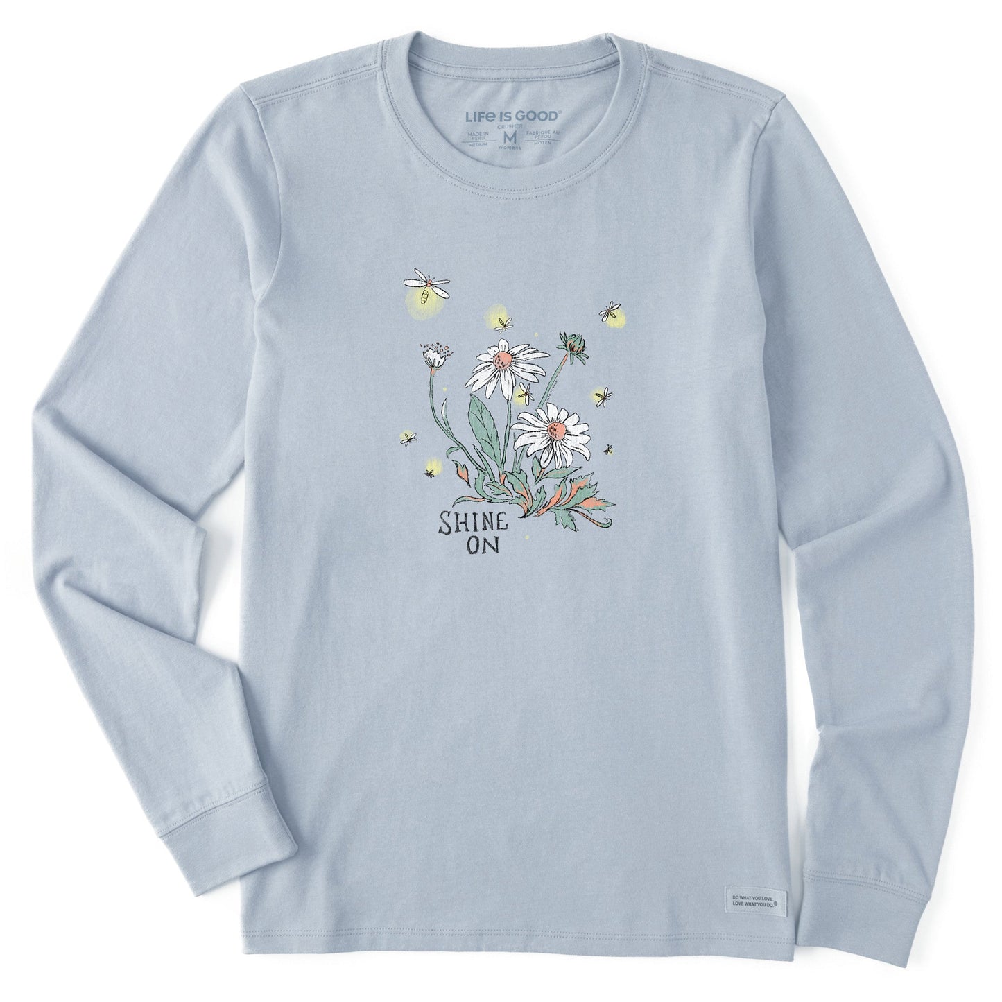 Women's Dreamy Shine On Daisies Long Sleeve Crusher Tee