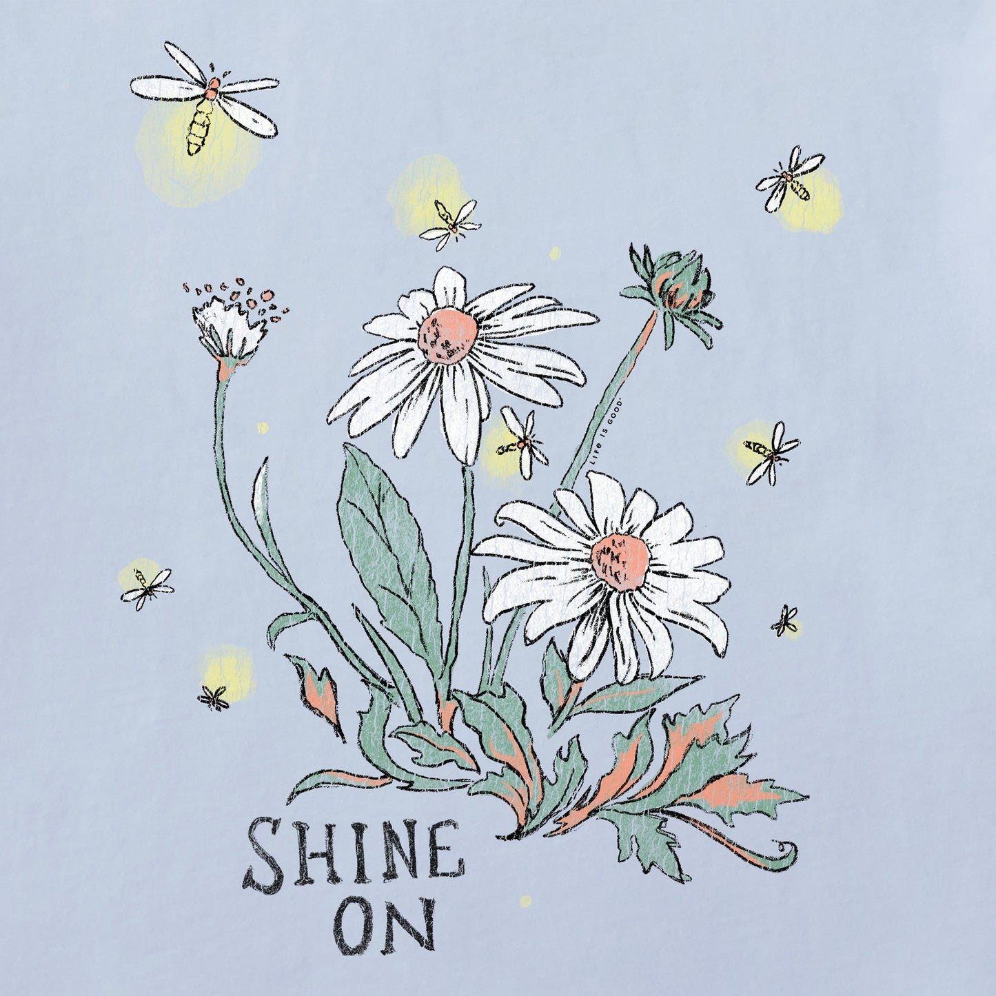 Women's Dreamy Shine On Daisies Long Sleeve Crusher Tee