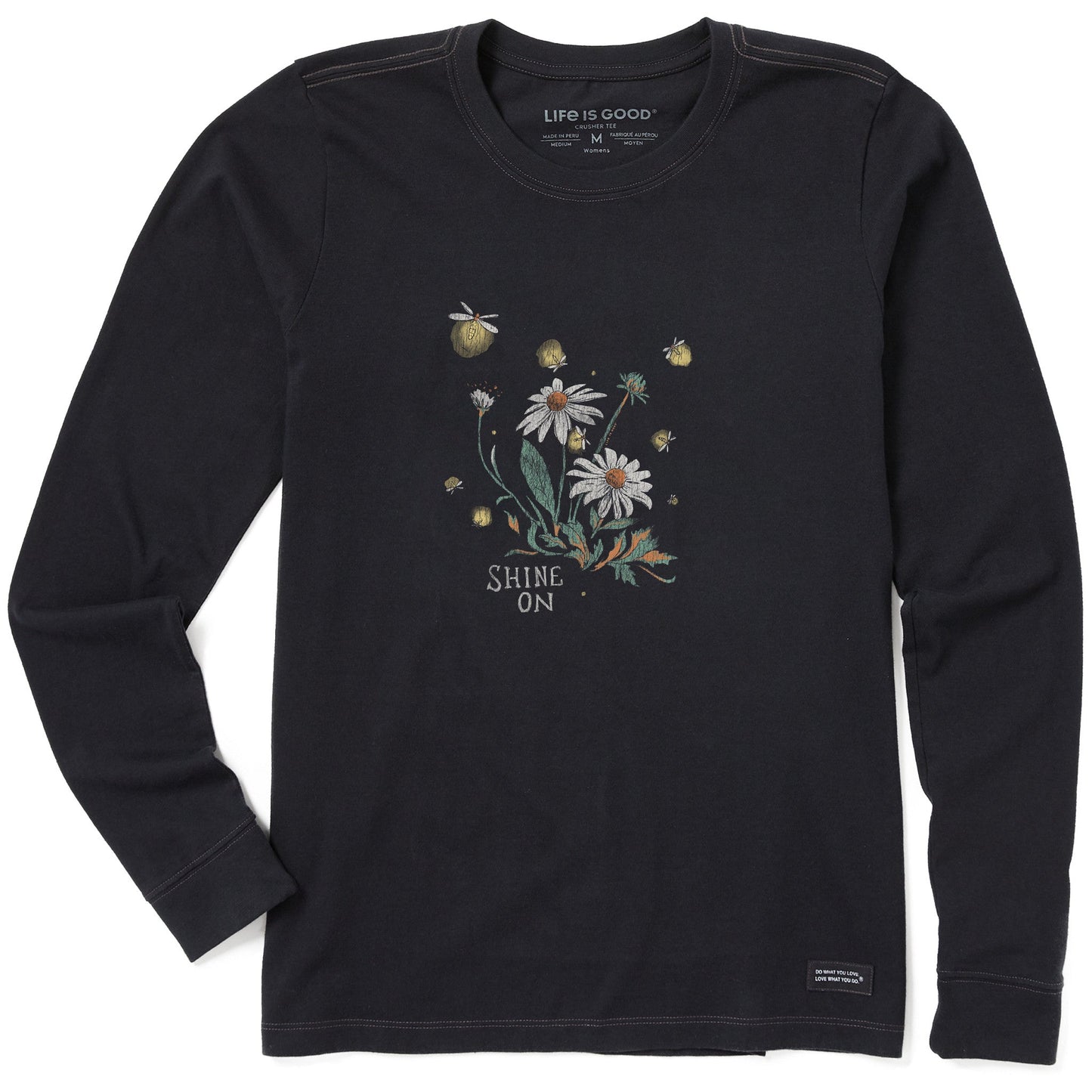 Women's Dreamy Shine On Daisies Long Sleeve Crusher Tee